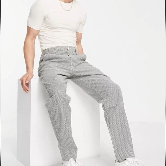 Levi's Premium XX Chino EZ Taper III Pants Trousers Black Grey Pattern Cotton S - Picture 5 of 15